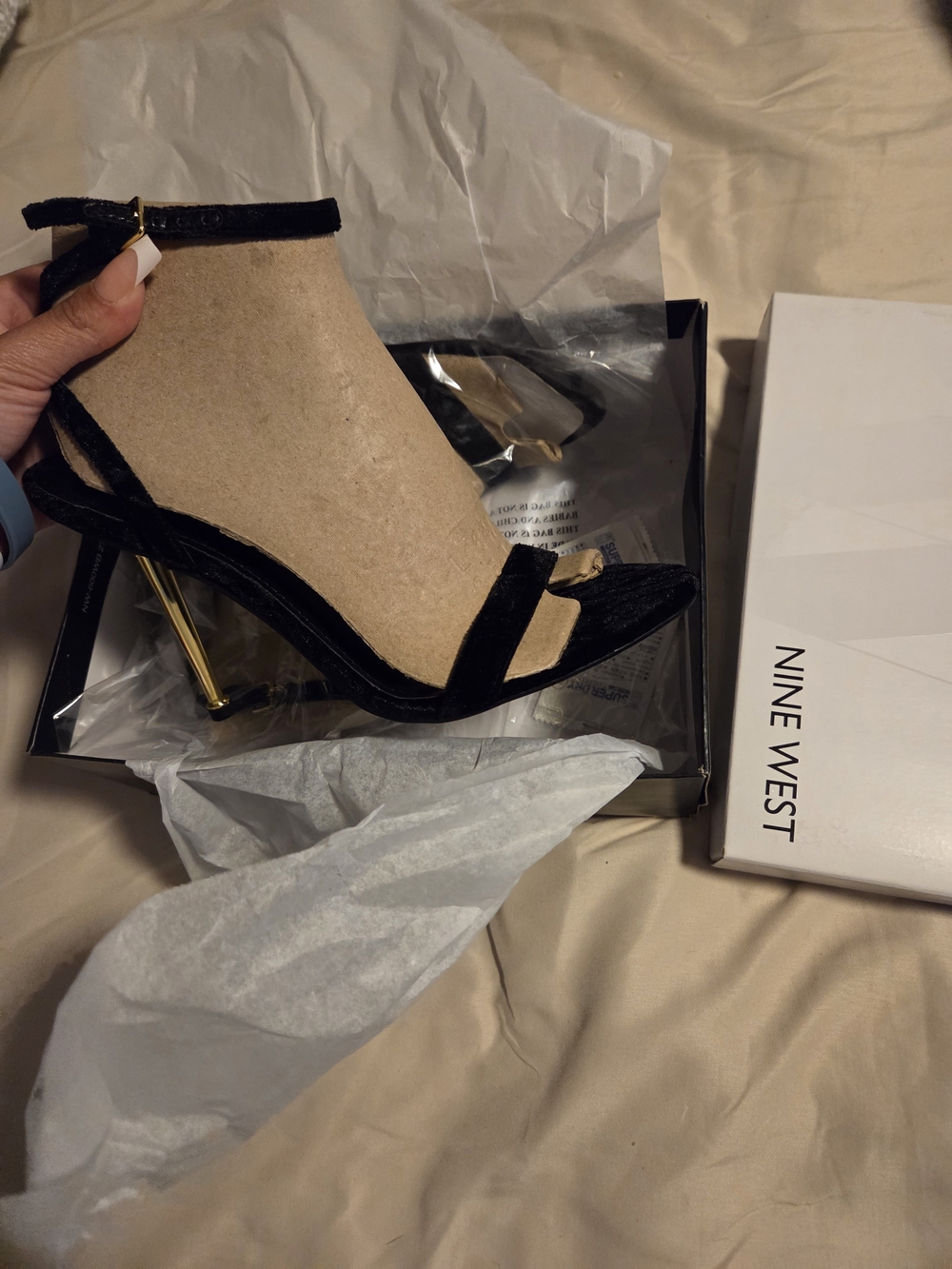 Nine West Black Velvet Heels